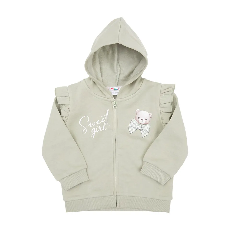 Toys Center Baby Felpa Bimba Verde Zip Cappuccio