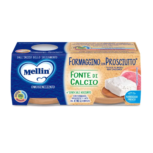 Mellin Formaggino Prosciutto omogeneizzato 2x80 g 4 mesi