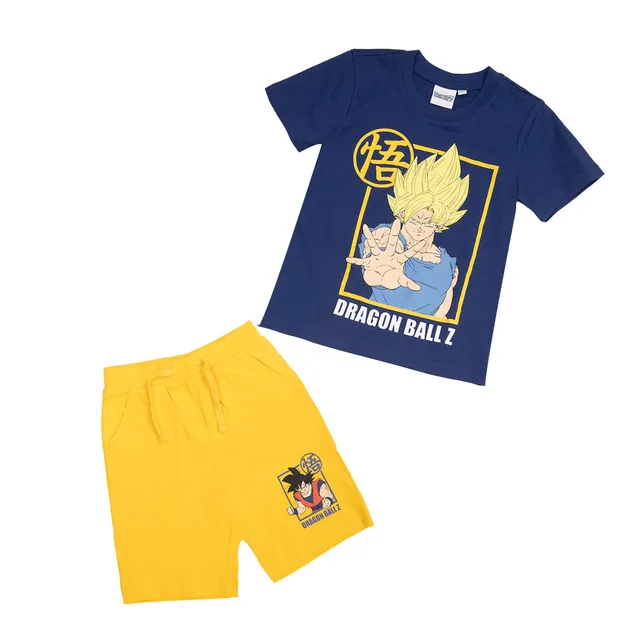 Dragon Ball set t-shirt + short bimbo blu giallo Dragon Ball