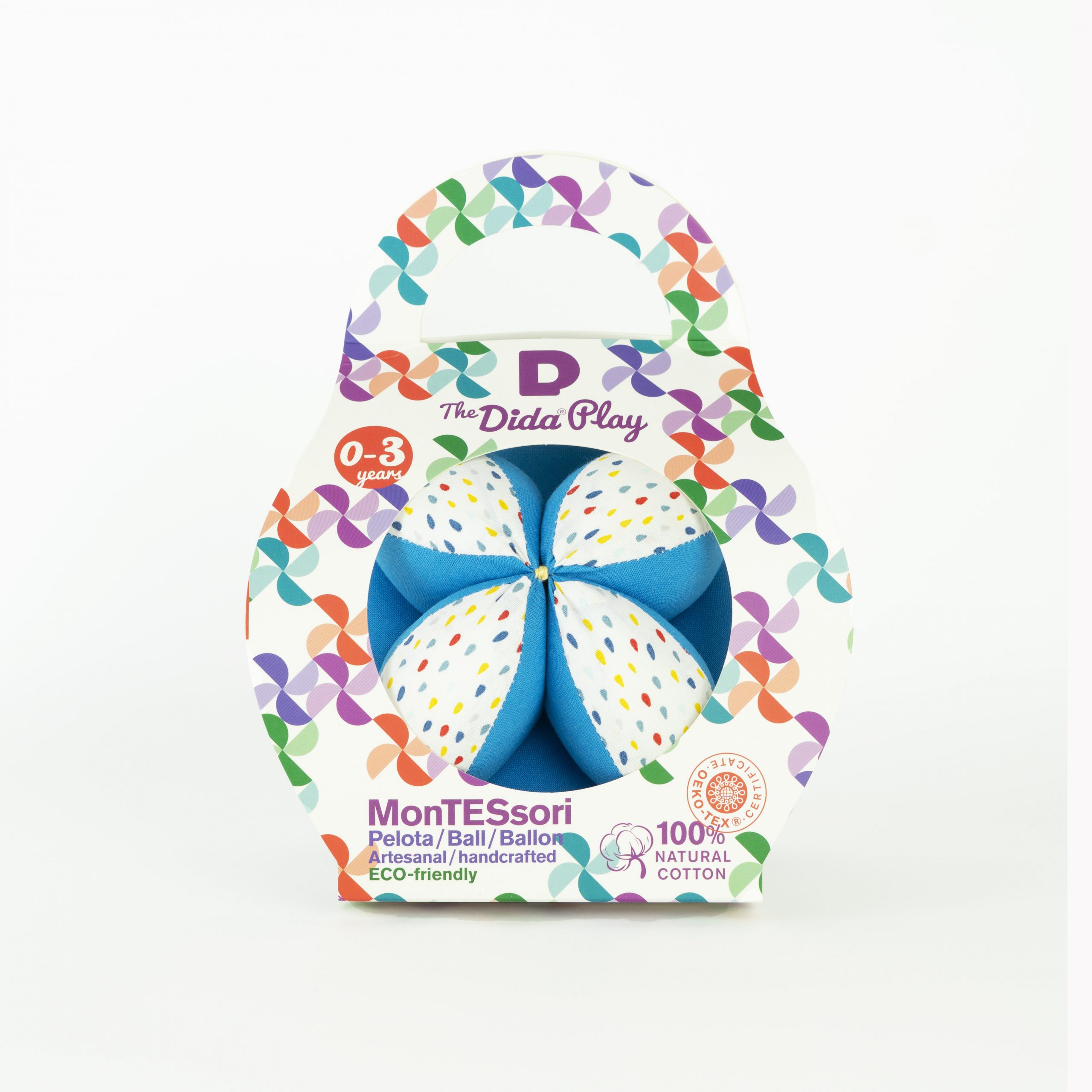 The Dida palla Montessori cotone con sonaglio lavabile