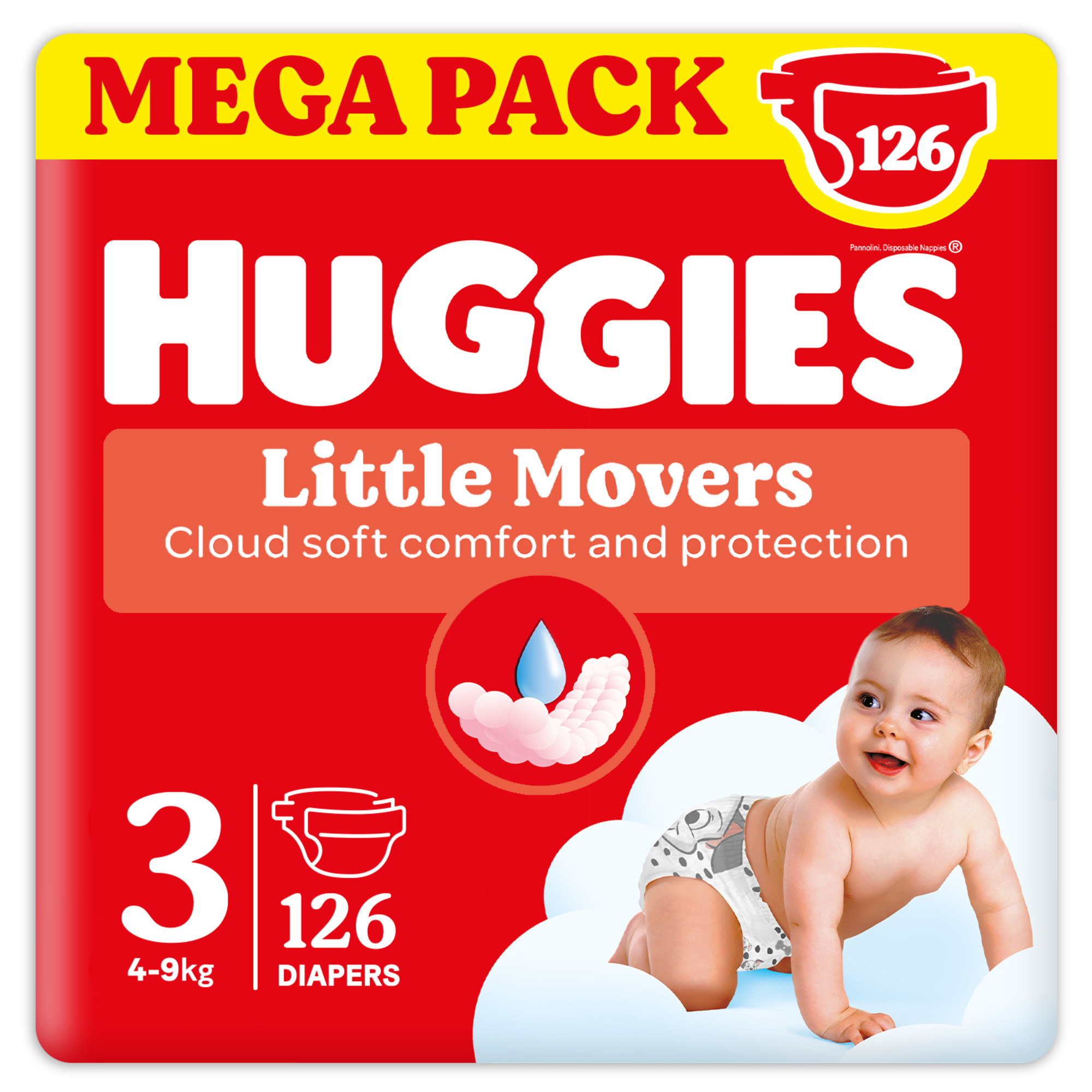 Huggies Little Movers tg 3 pannolini 126 pezzi 4-9 kg
