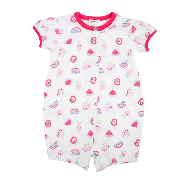 Pigiama intero jersey bimba frutta bianco rosso