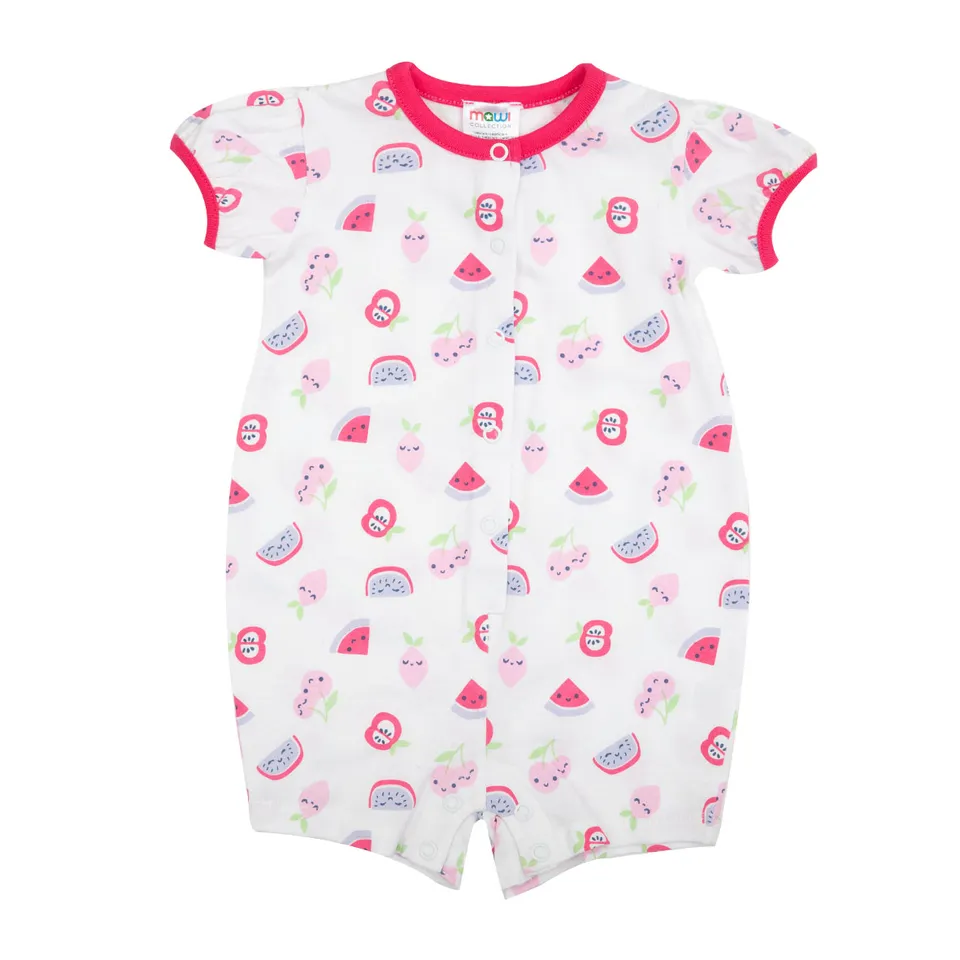 Pigiama intero jersey bimba frutta bianco rosso