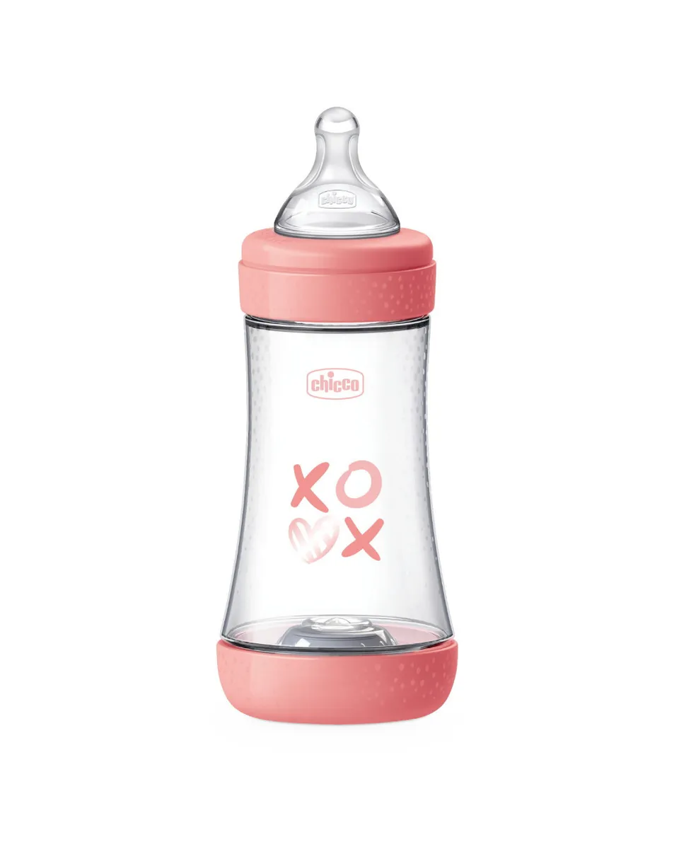 Chicco Perfect 5 Biberon Rosa 240 ml Silicone