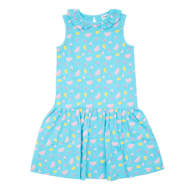 Vestito estivo bimba azzurro frutti canottiera