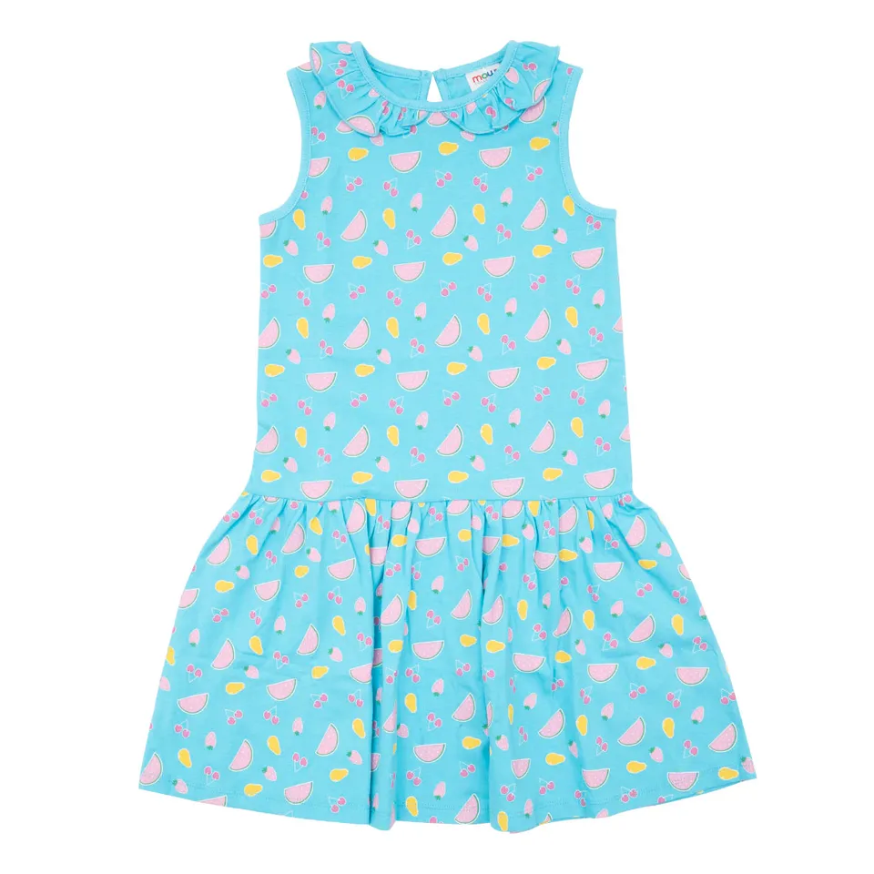 Vestito estivo bimba azzurro frutti canottiera