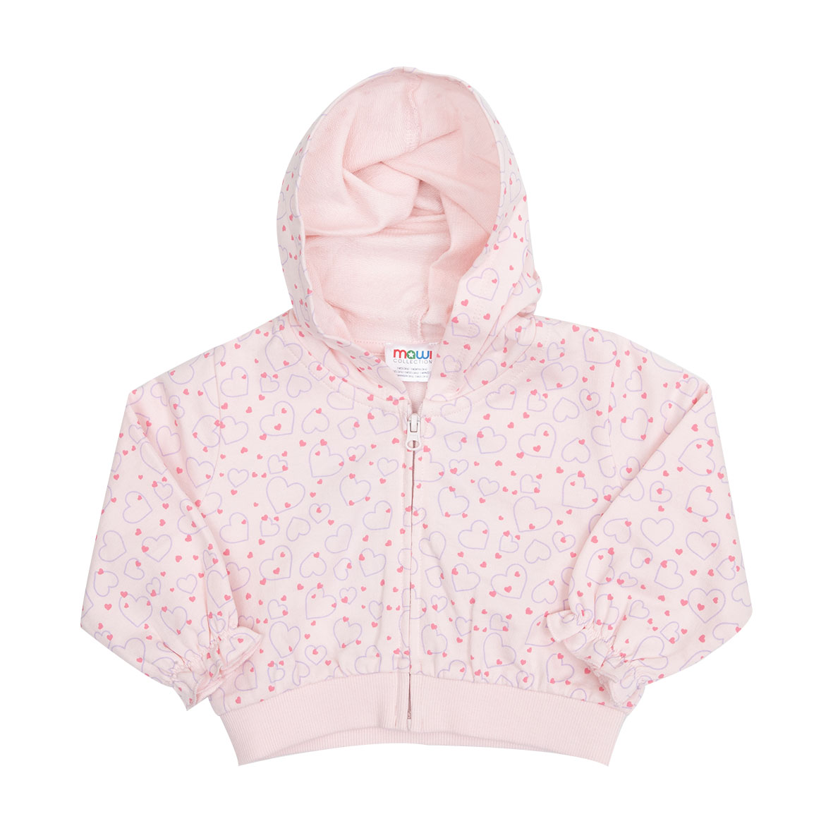 Toys Center Baby felpa bimba rosa cuoricini con zip