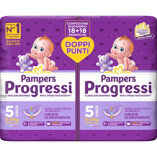 Pampers Progressi Junior pannolino taglia 5 36 pezzi