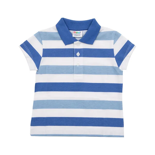 Polo Piquet Bimbo Azzurra con Bottoni Look Casual