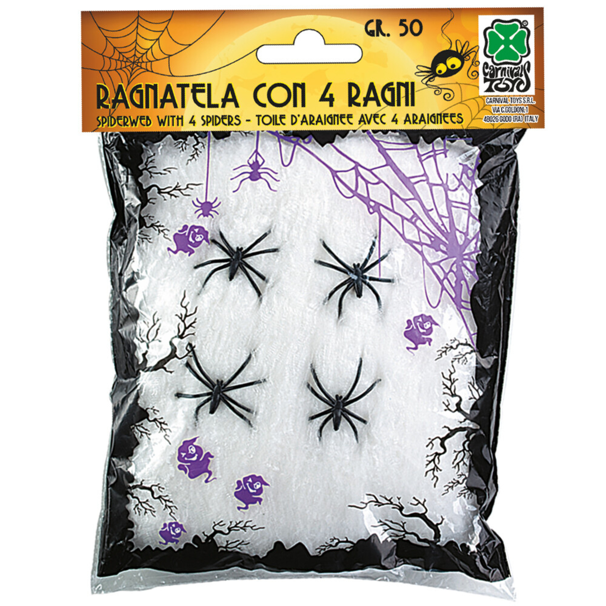 Toys Center Baby ragnatela halloween bianca 50 g 4 ragnetti