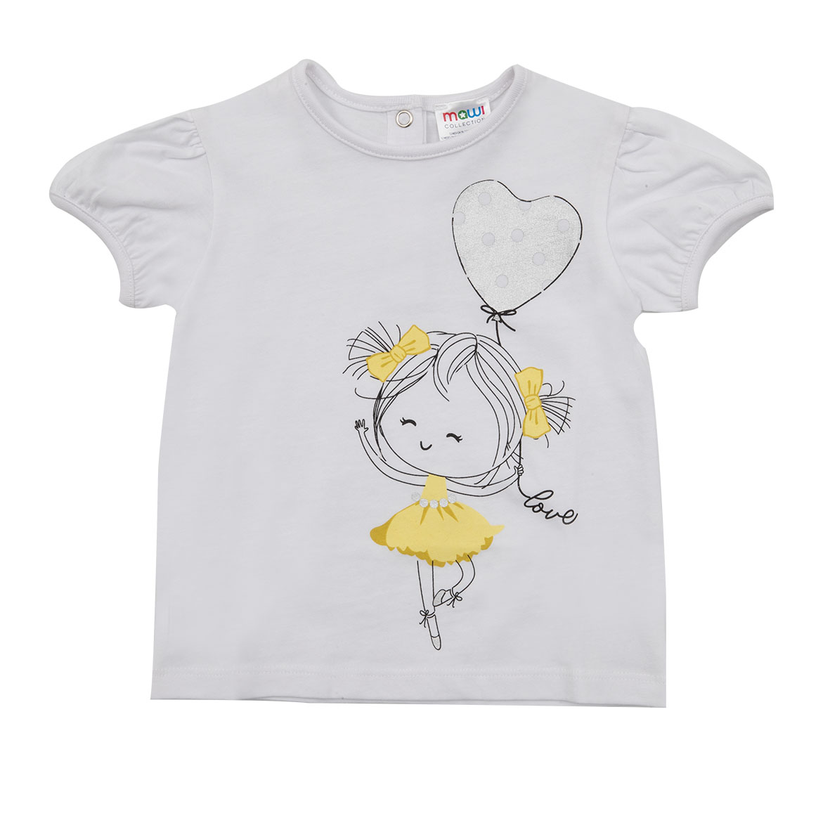 Toys Center Baby t-shirt jersey bimba bianca stampa palloncini