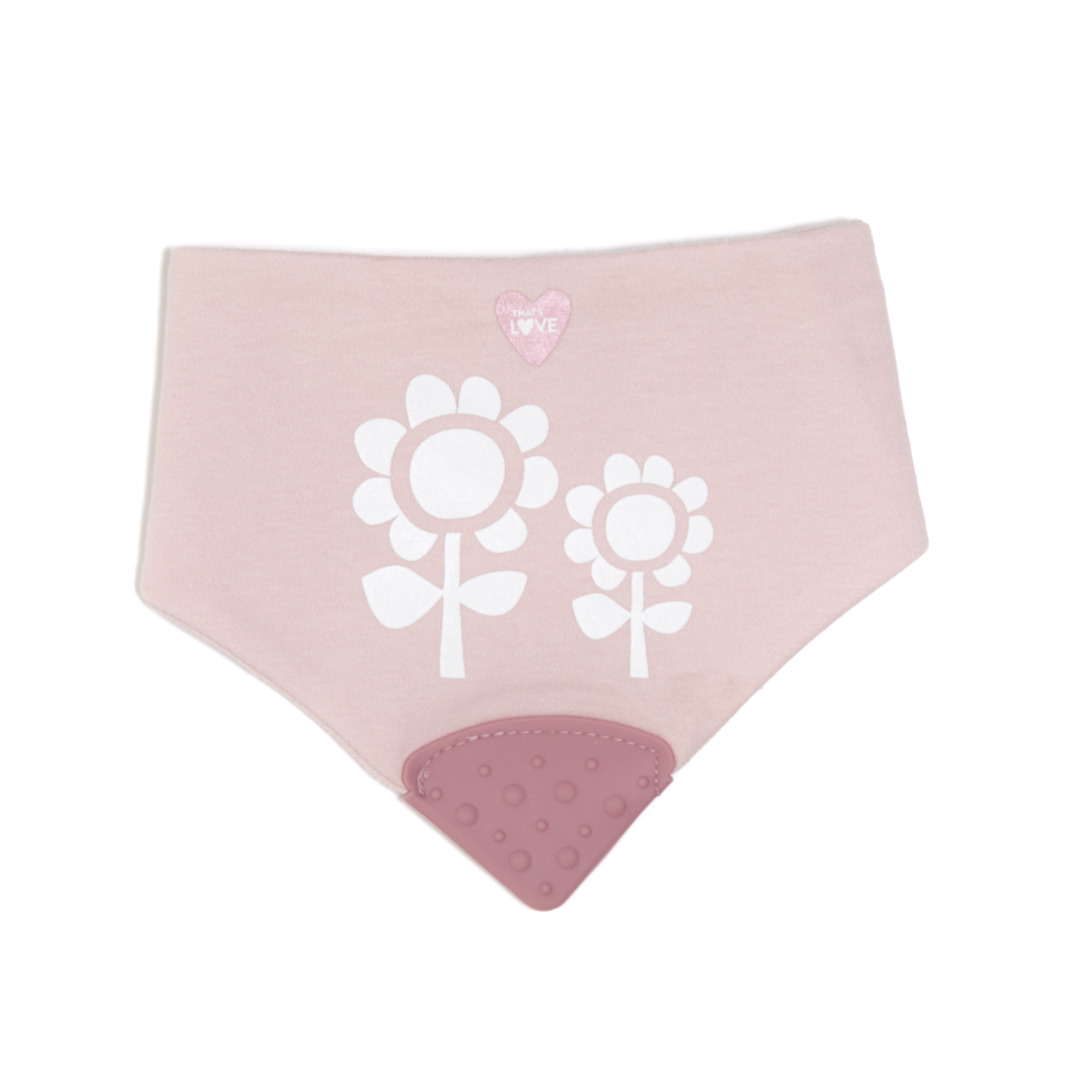 That's Love Flower Pink bavaglino massaggiagengive cotone