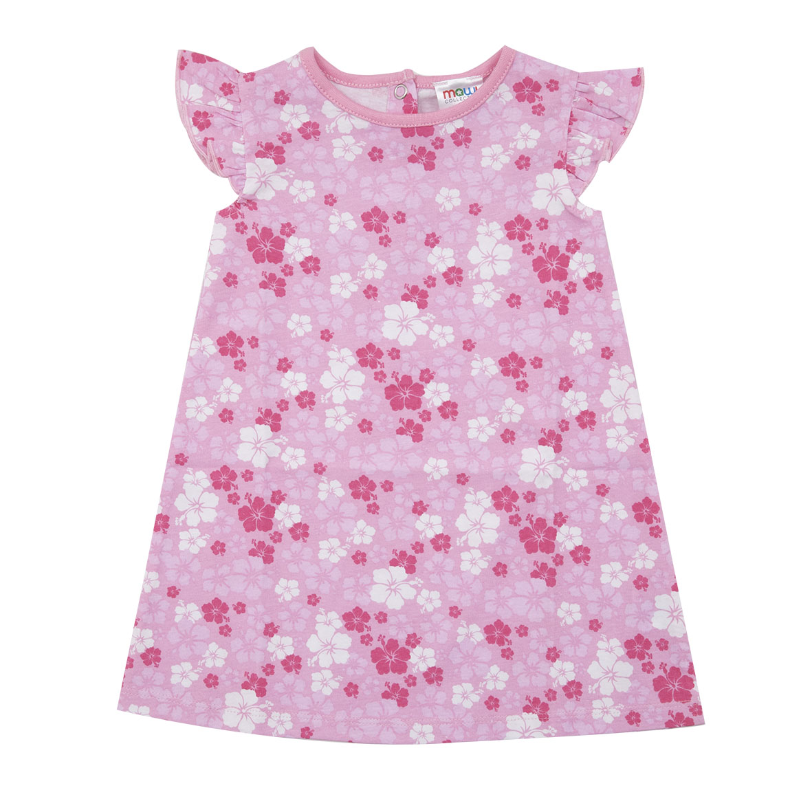 Toys Center Baby abito jersey bimba rosa fiori bottoni clip