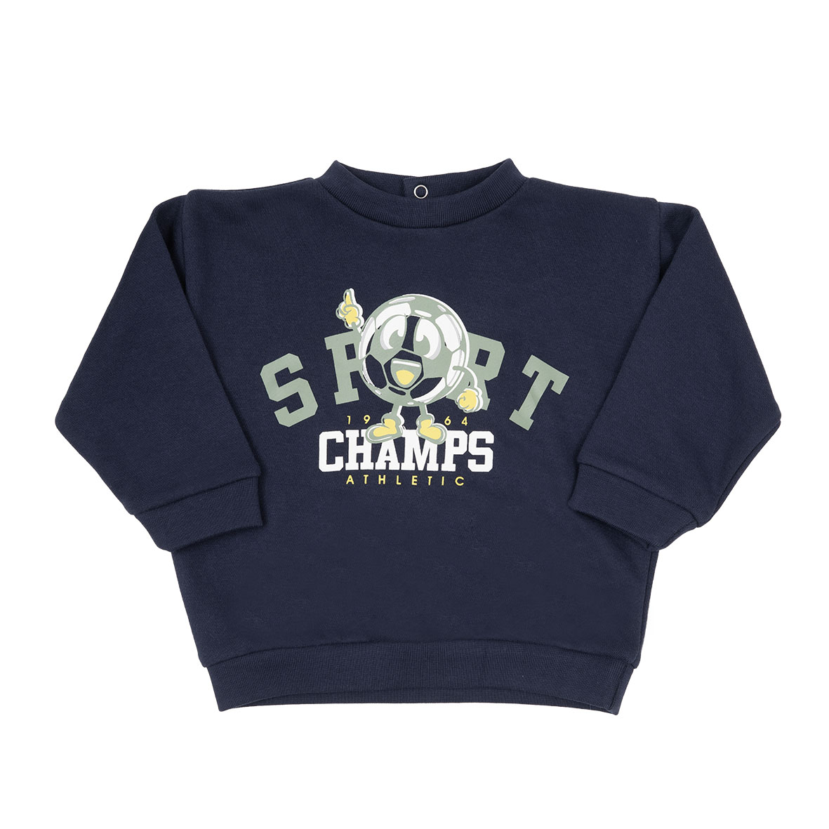 Maglia manica lunga bimbo blu scuro stampata jersey