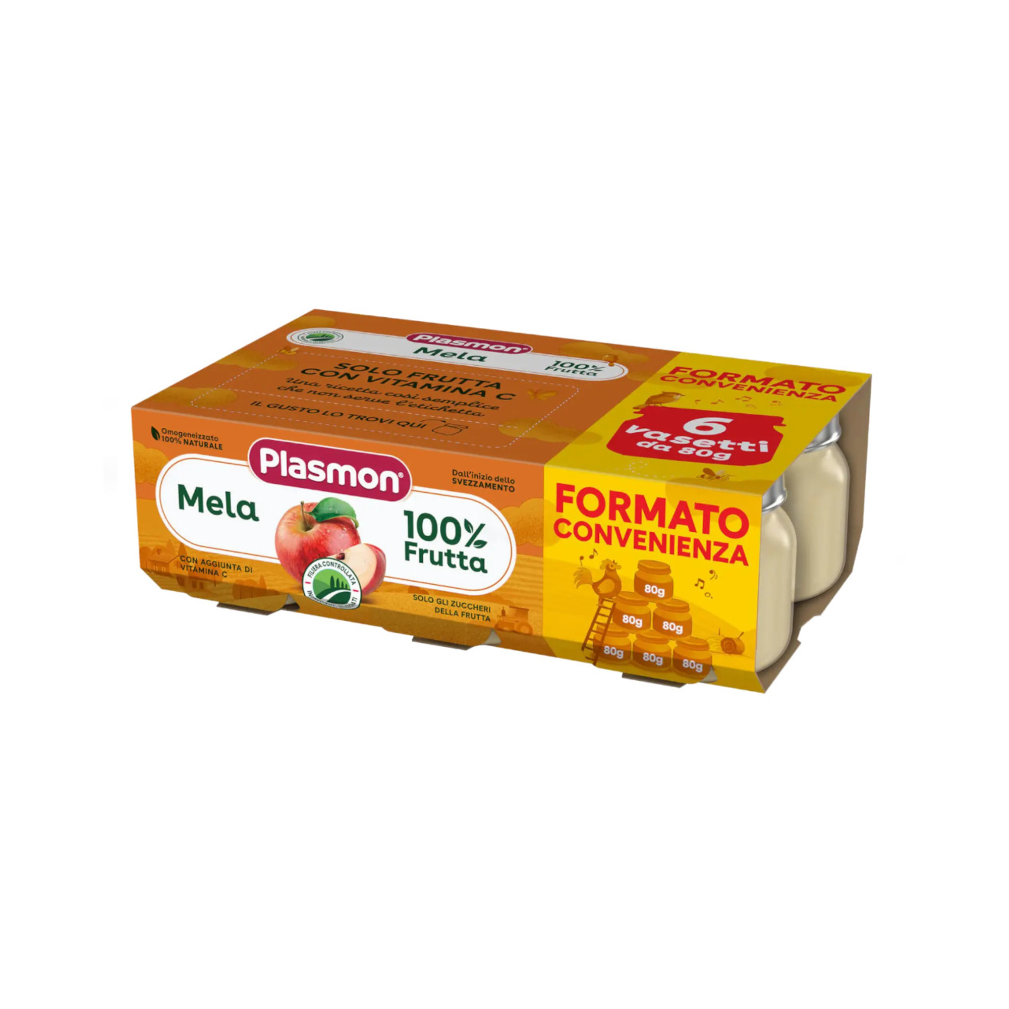 Plasmon Mela omogeneizzato frutta 6x80 g svezzamento