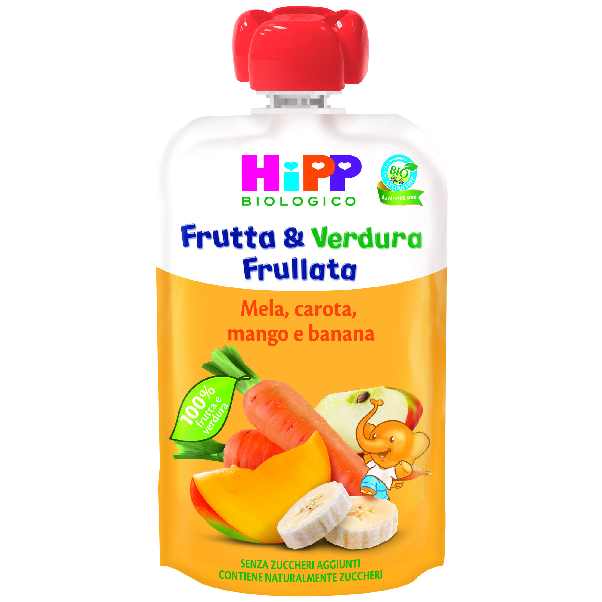 HiPP Frutta Frullata Mela Carota Mango Banana Omogeneizzato 90g Bio