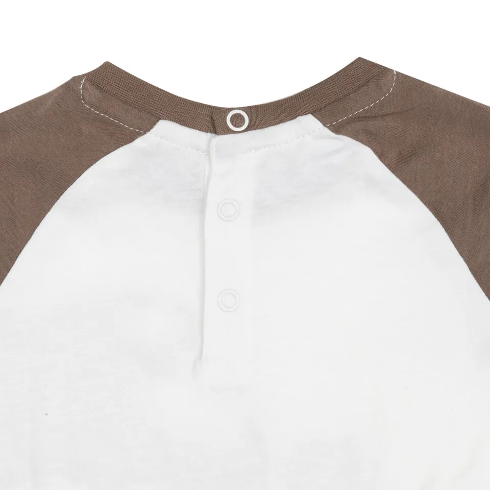 T-shirt Raglan Bimbo Manica Lunga Bicolor Cotone Jersey