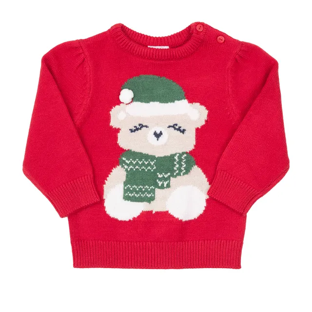 Toys Center Baby Christmas maglia tricot bimba rossa orsetto