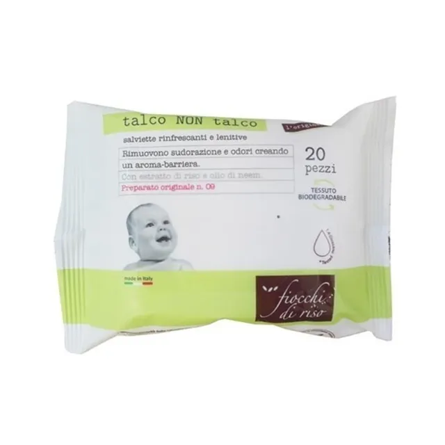 Fiocchi di Riso Talco Non Talco Salviette Neonato Amido