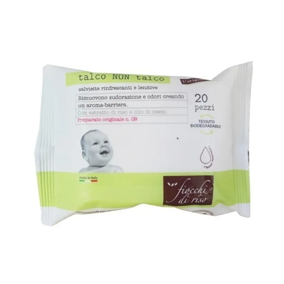 Fiocchi di Riso Talco Non Talco Salviette Neonato Amido