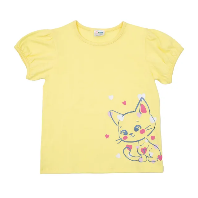 Toys Center Baby t-shirt bimba gialla gattino mezza manica