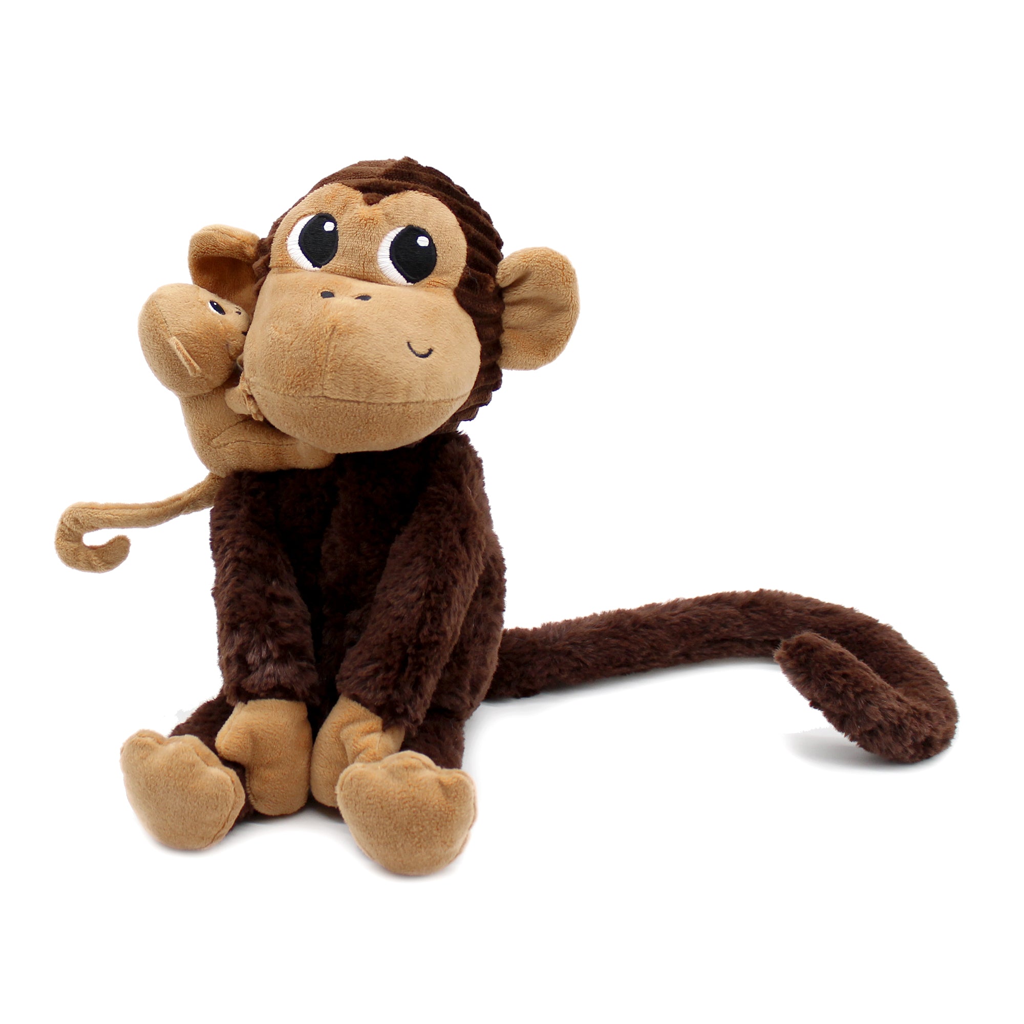 Les Déglingos Ptipotos Zazou peluche scimmia marrone