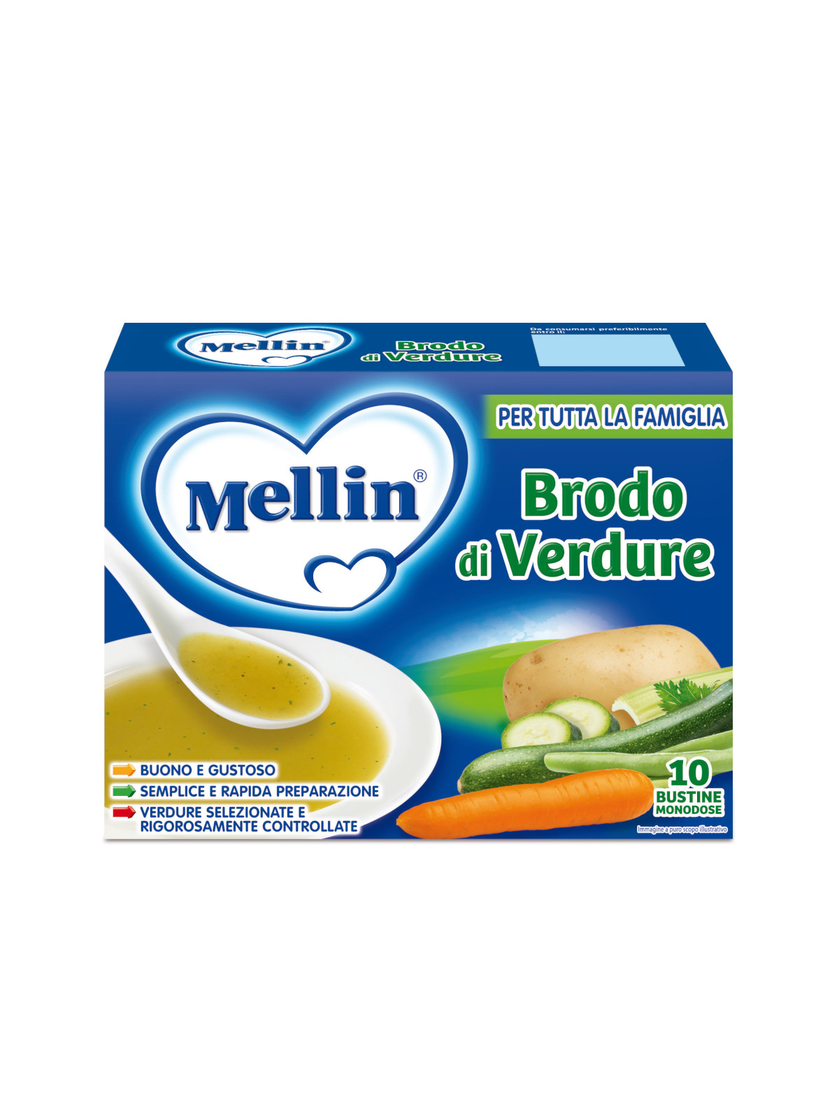 Mellin Brodo di Verdure 10x8g solubile per pappa