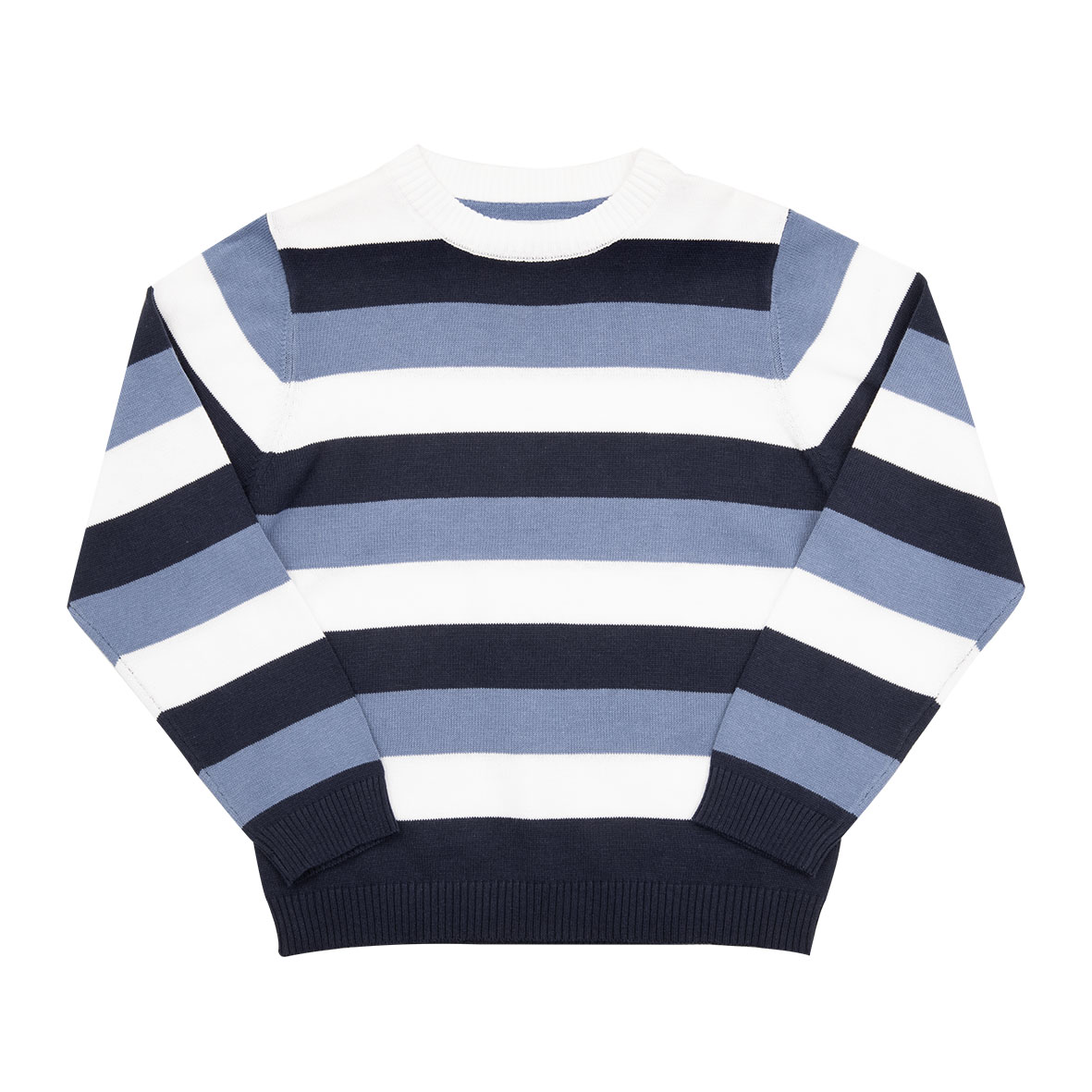 Maglia Cotone Bimbo blu rigata maglioncino girocollo