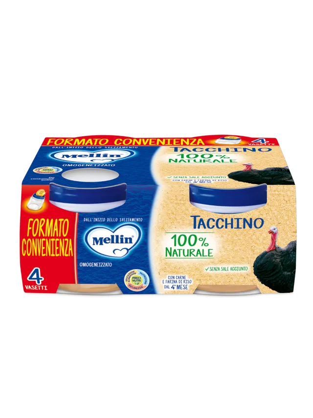 Mellin Omogeneizzato Tacchino 4x80g senza sale aggiunto