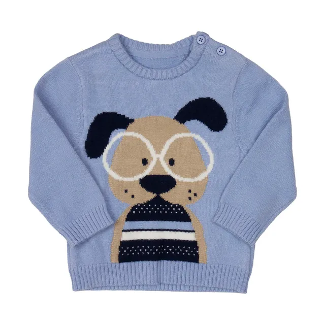 Mawi maglia tricot intarsio azzurra viscosa