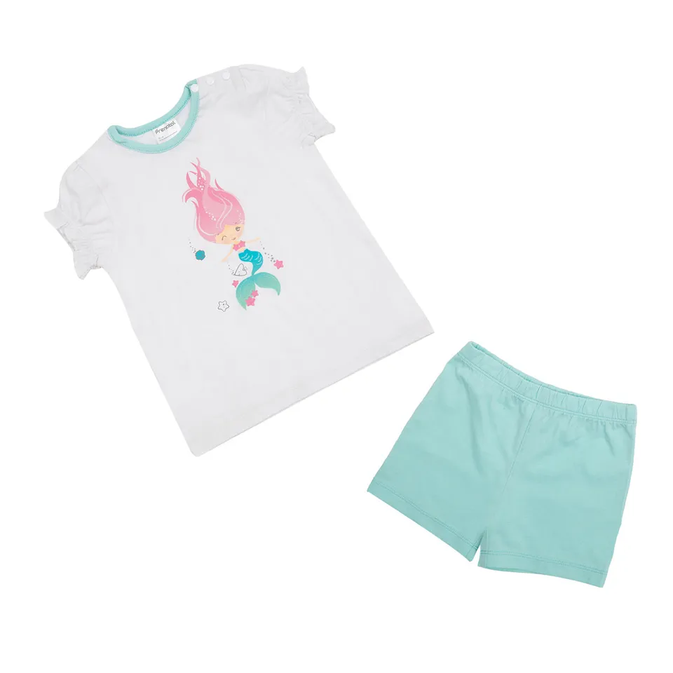 Toys Center Baby Sirenetta pigiama bimba 2 pezzi bianco turchese