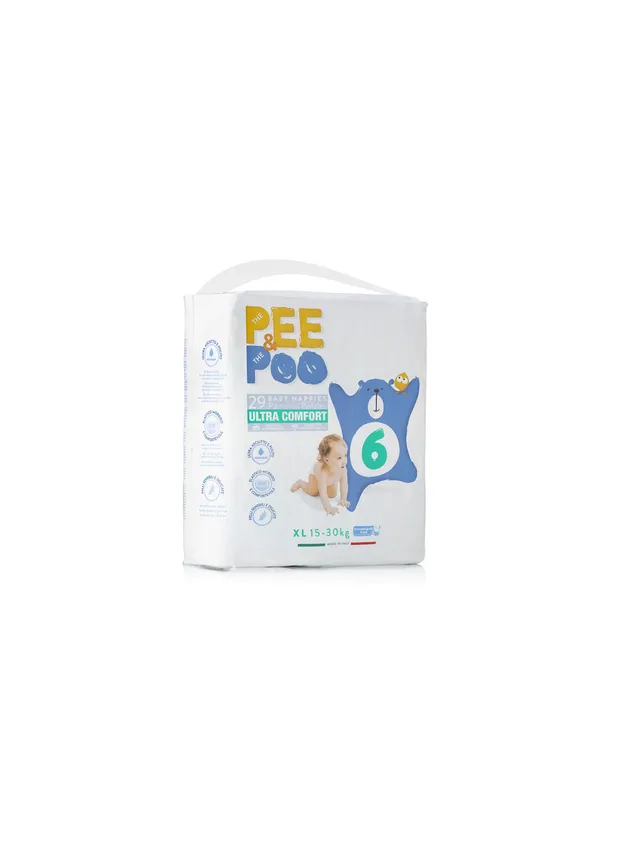 The Pee The Poo XL taglia 6 pannolini 29 pz cotone