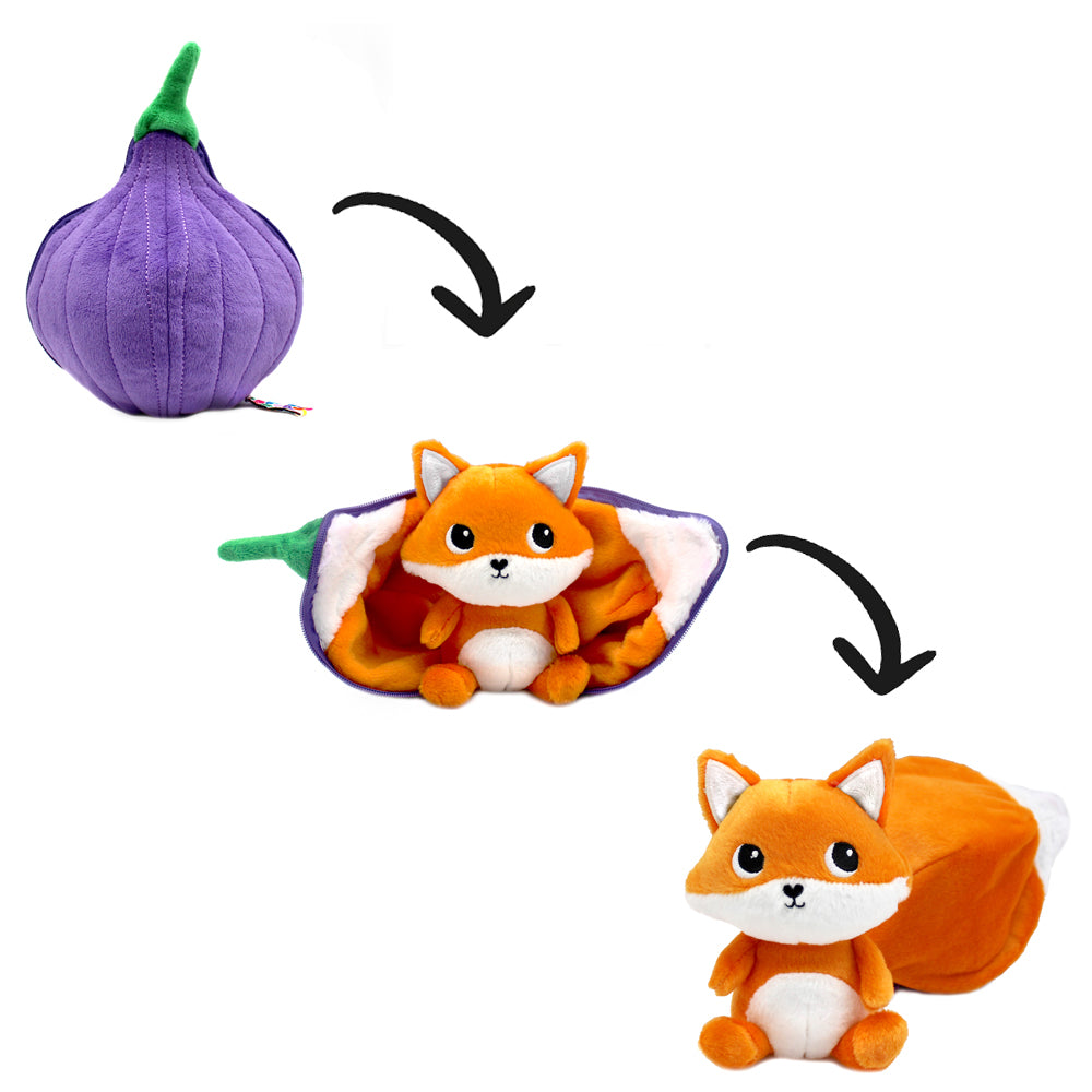 Les Deglingos Flipetz Russet Peluche Volpe Reversibile Viola