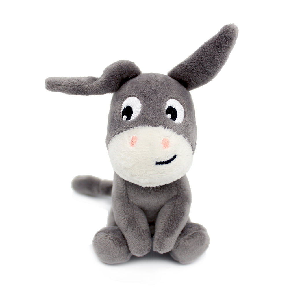Les Deglingos Ptipotos Poitou Peluche Asinello Mamma e Bebè Grigio