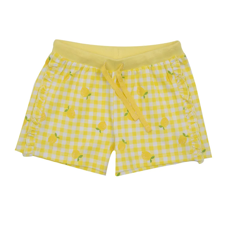 Short Jersey Bimba Giallo Limoni con Frill Quadri