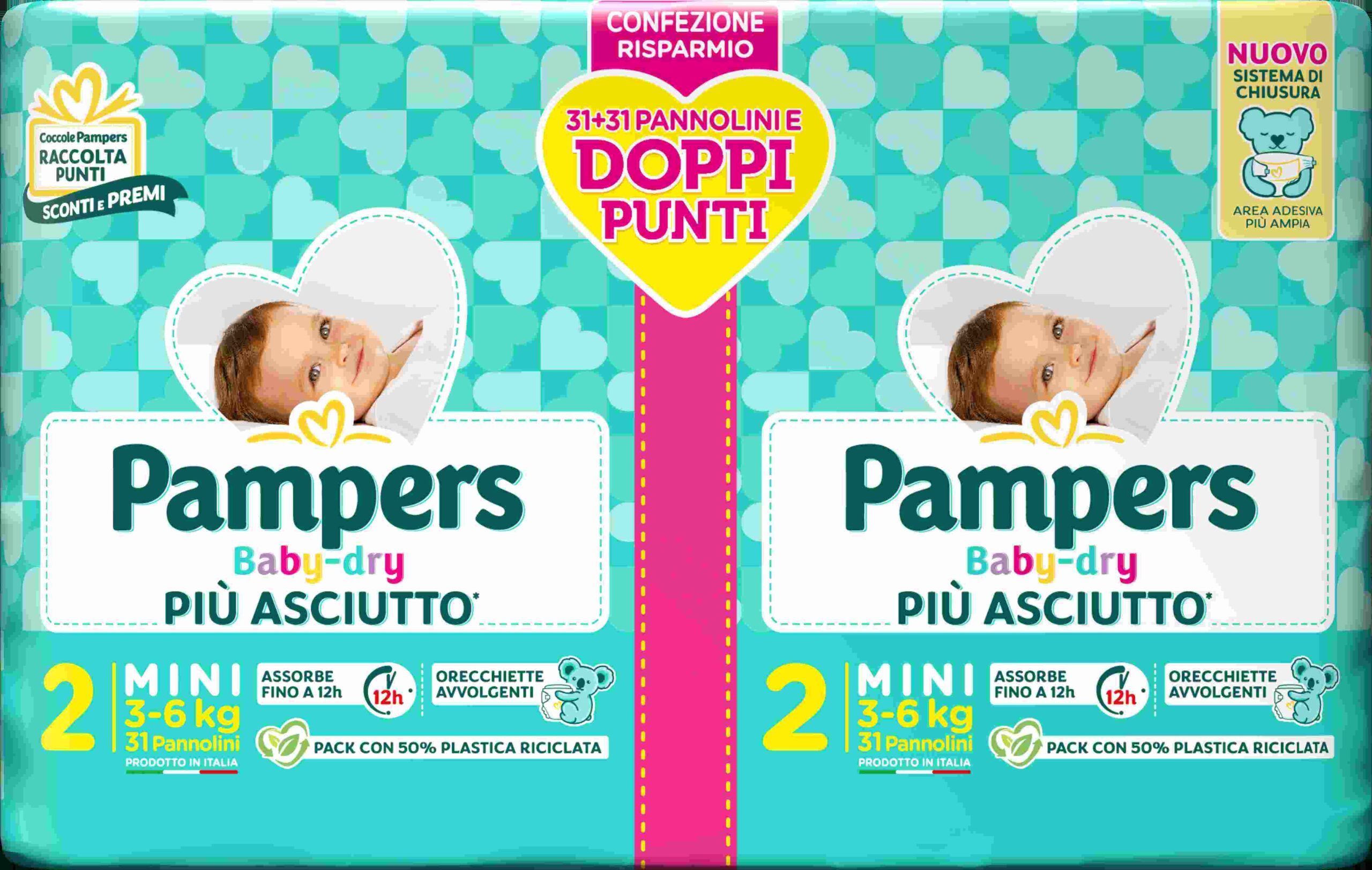 Pampers Baby-Dry pannolini Mini 62 pz assorbenti