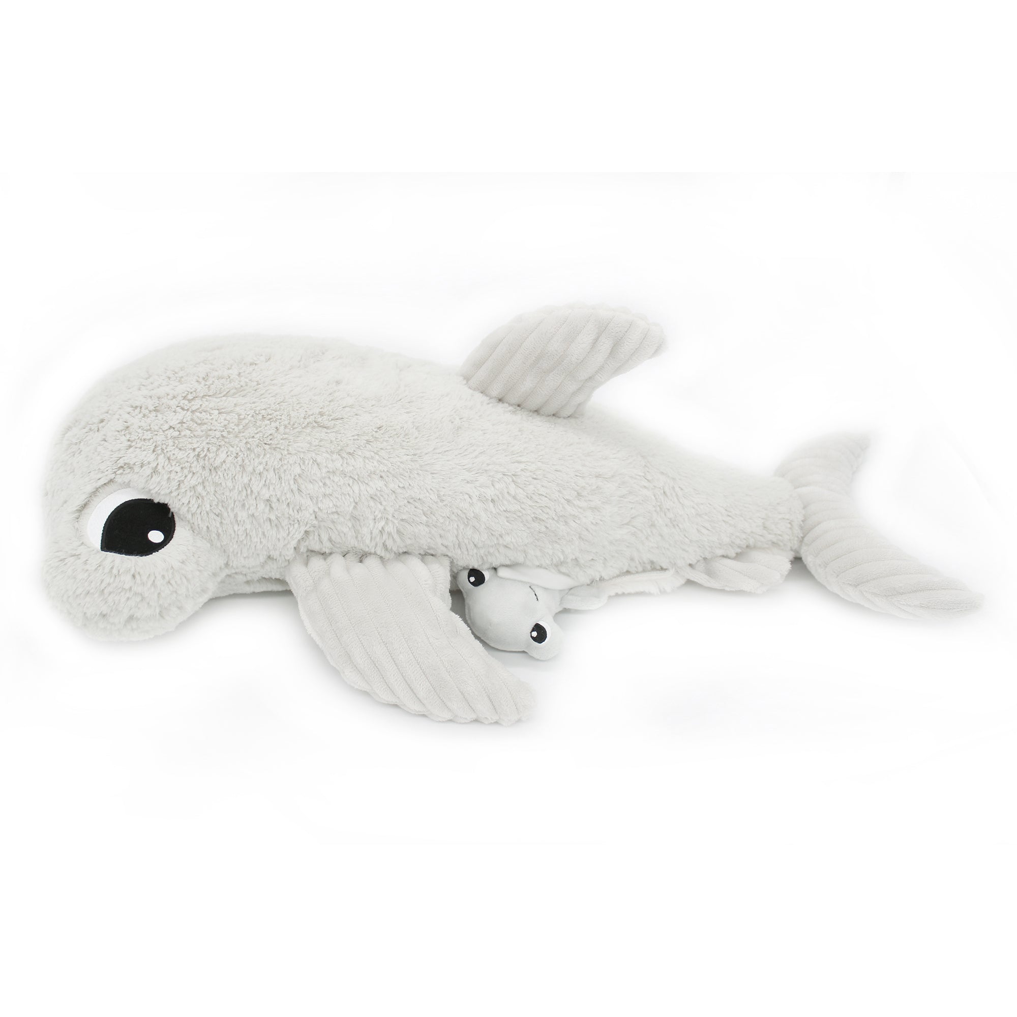 Les Deglingos Ptipotos Clou peluche squalo martello mamma bebè grigio