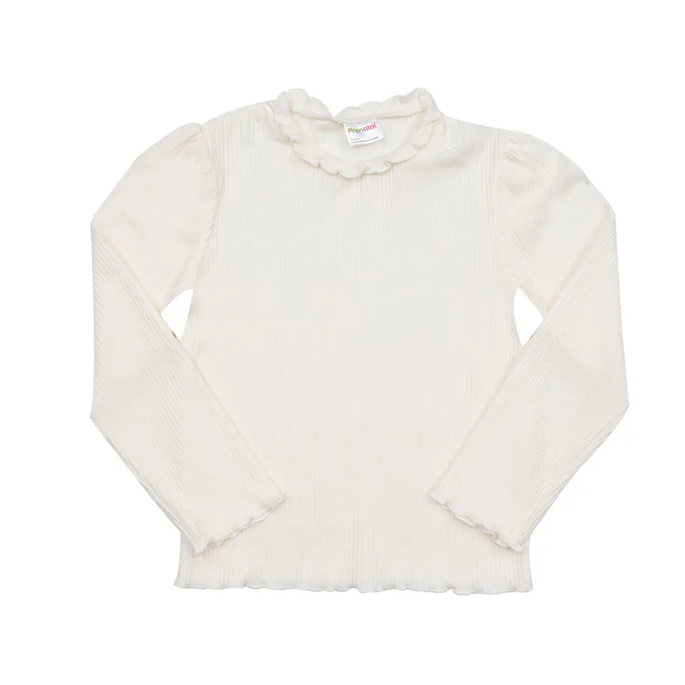 Mawi lupetto tricot maglia costina panna manica lunga