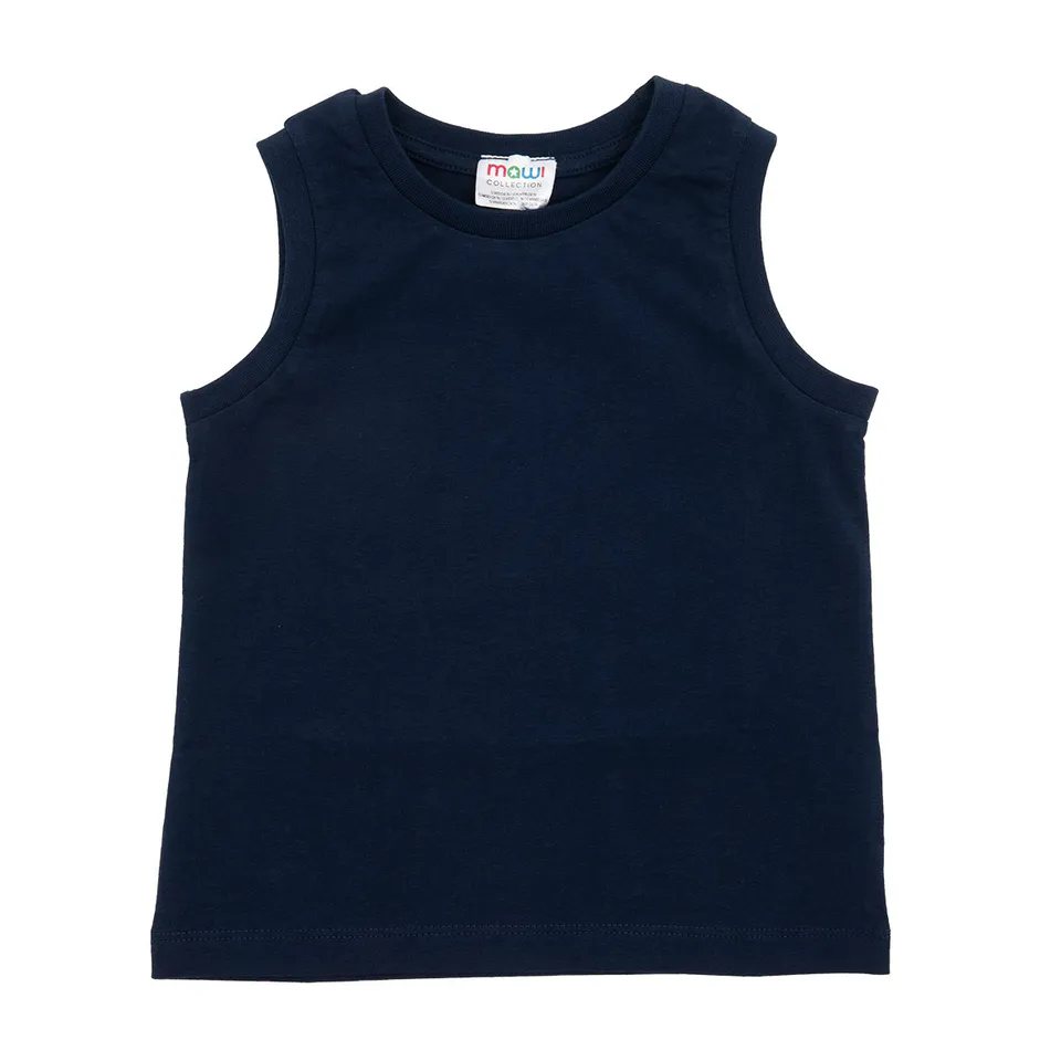 Canotta jersey bimbo blu tinta unita