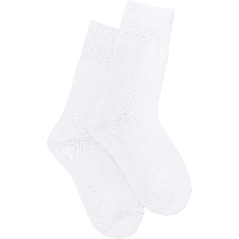Mawi Calzine Bianche Neonato Set 2 Pezzi Cotone
