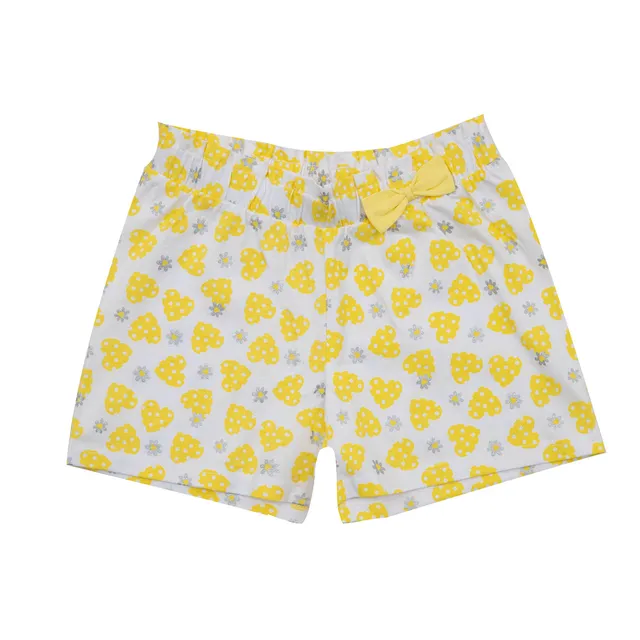 Toys Center Baby short bimba bianco giallo con fiocco