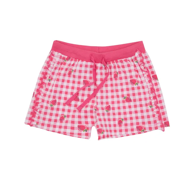 Short jersey bimba rosa fragole con frill