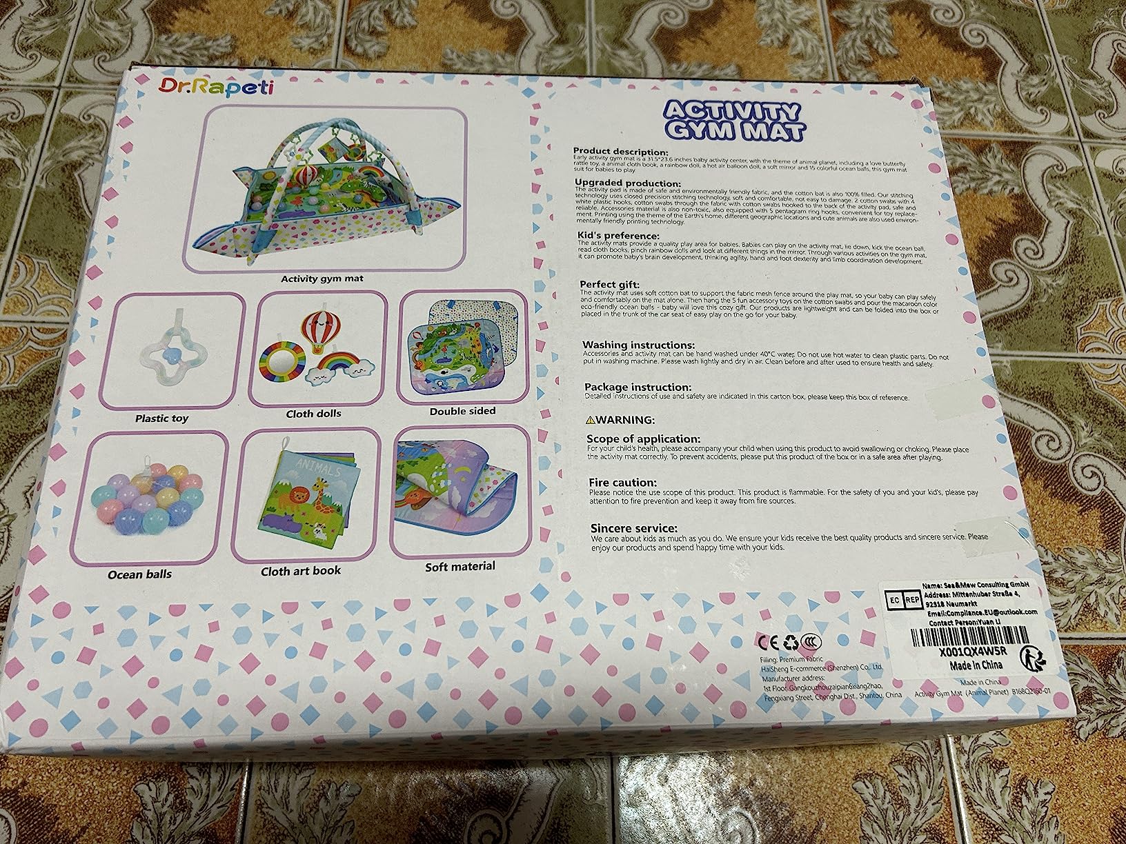 Dr.Rapeti Palestrina tappeto gioco 47x40 pollici con arco
