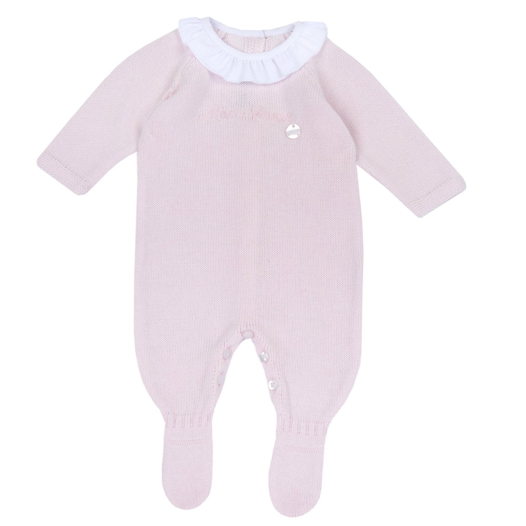 Chicco Mon Amour tutina cotone bianco apertura entrogamba