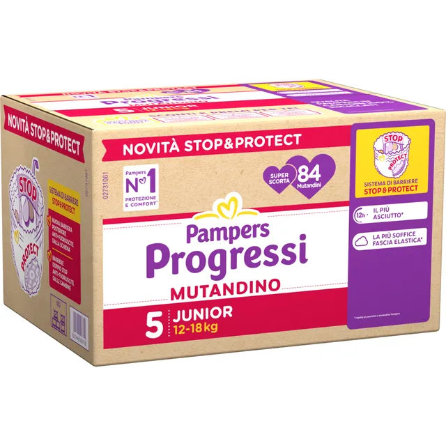 Pampers Progressi Mutandino Taglia 5 12-18 kg 84 pz