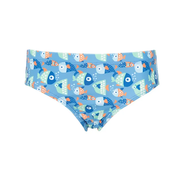 Costume slip bimbo azzurro pesciolini con elastico