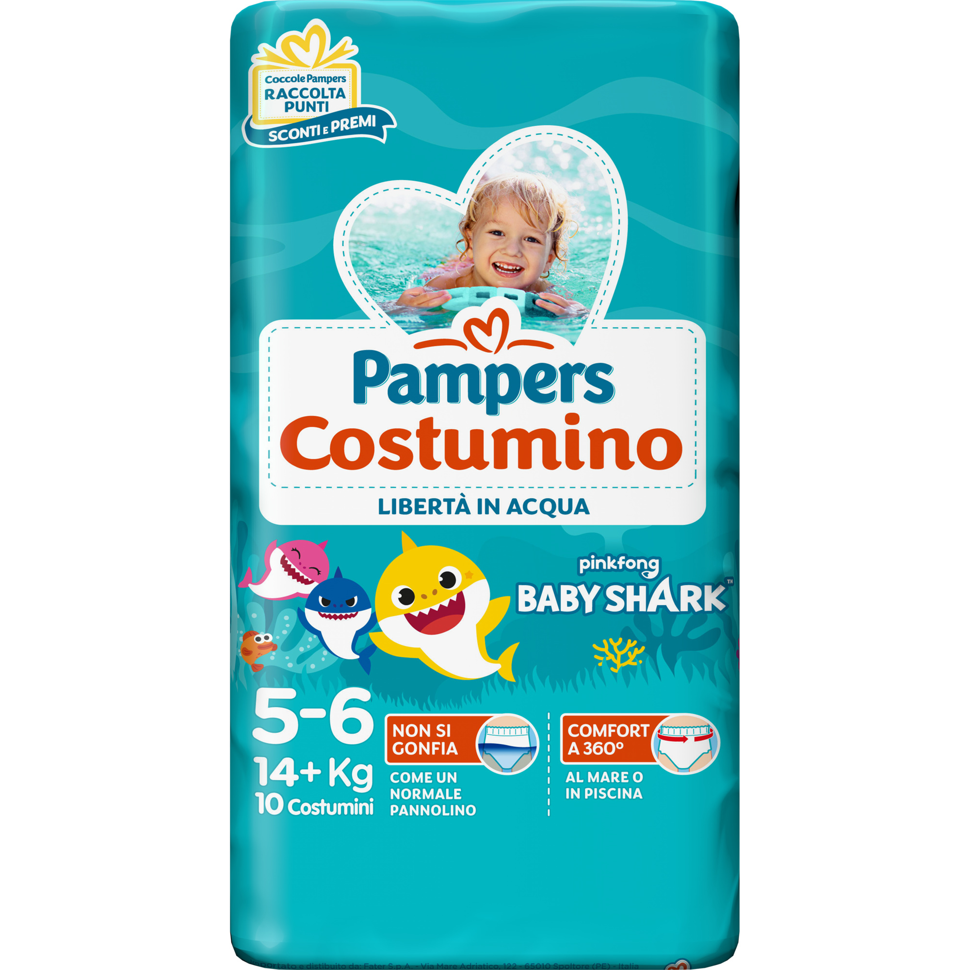 Pampers Costumino pannolini mare 5/6 10 pezzi