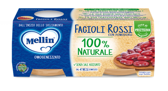 Mellin omogeneizzato fagioli rossi 2x80g dal 4 mese