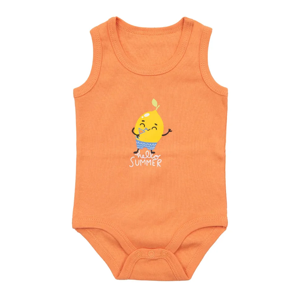 Toys Center Baby body canotta bimbo arancio bottoni