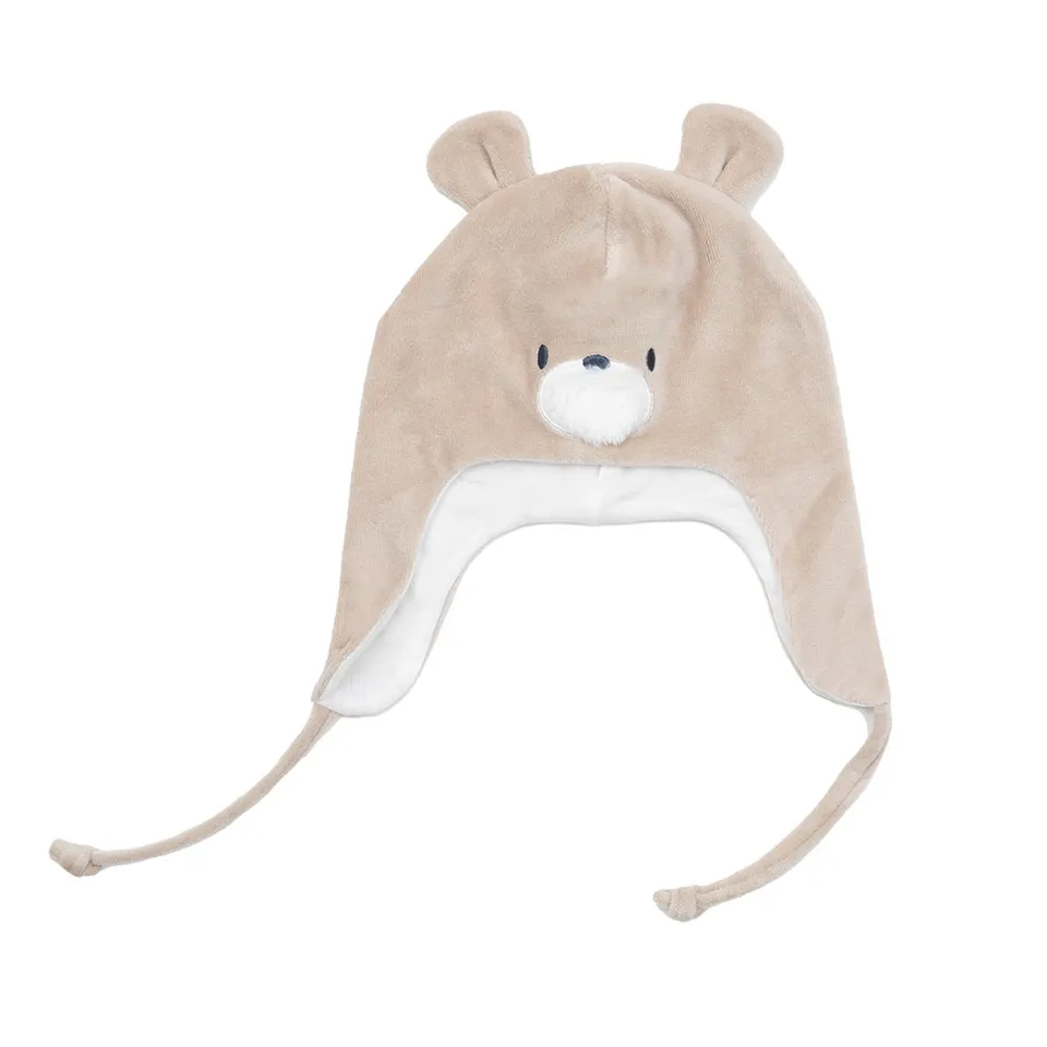 Cappello Bimbo Ciniglia Peruviano Orsetto Beige